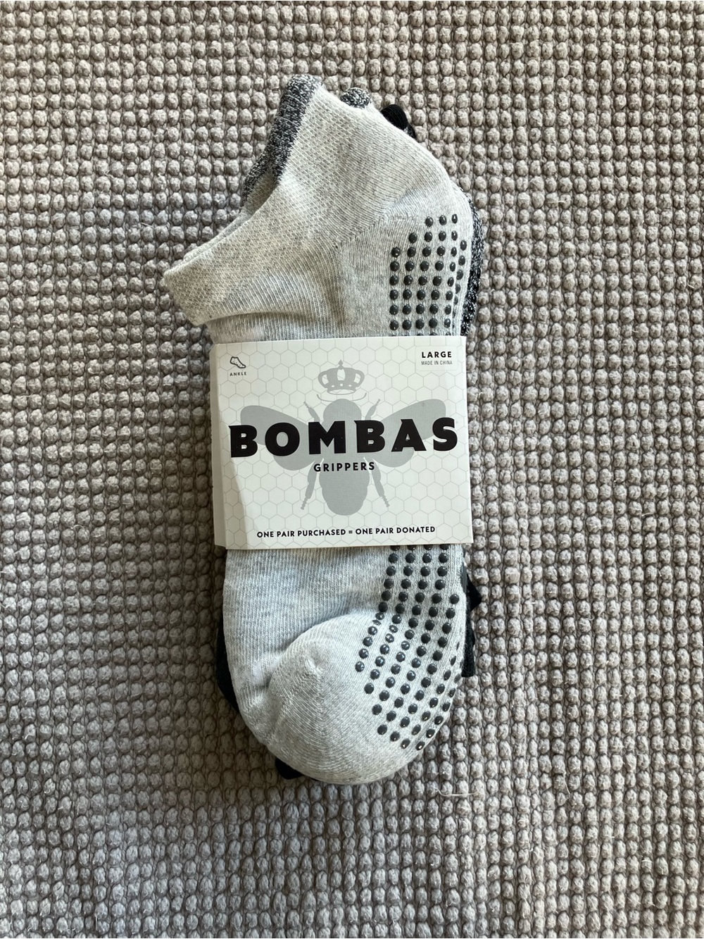 Bombas Gripper Ankle Sock (L) 4-Pack NWT